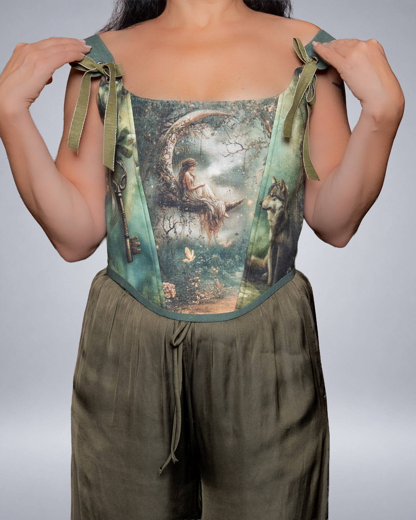 A romantic fantasy linen corset