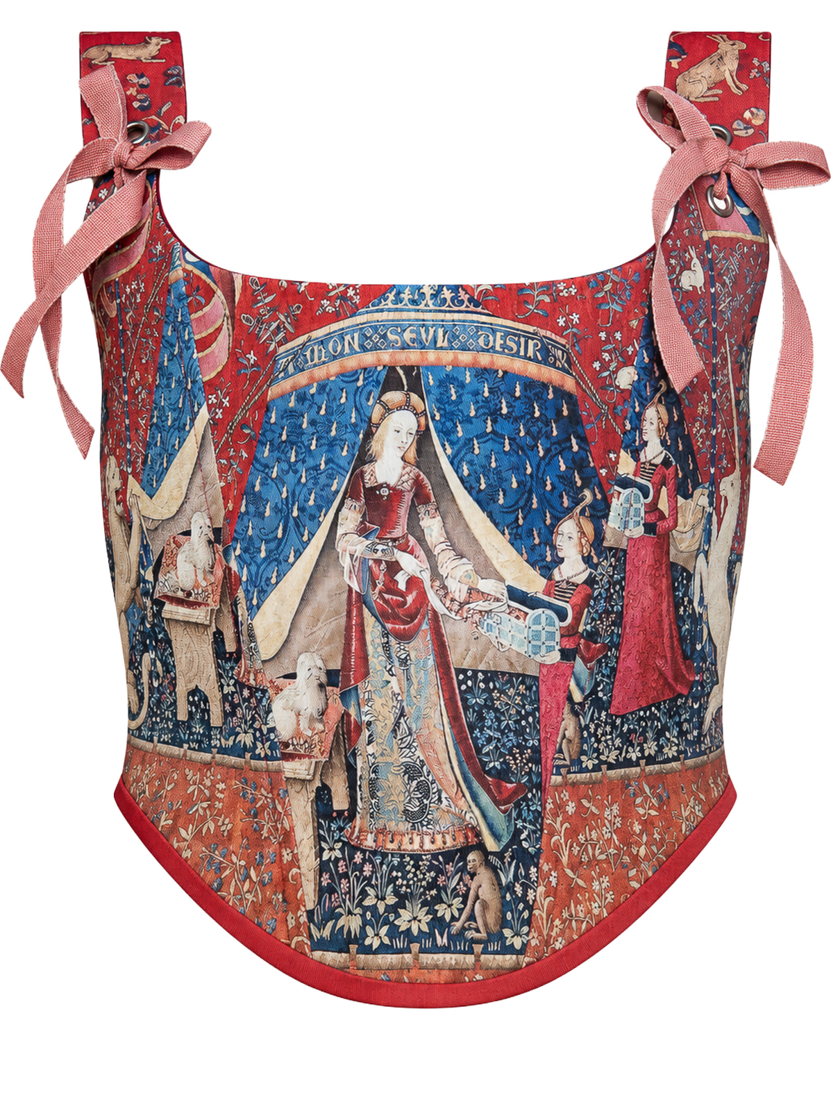 Medieval Tapestry Cotton Corset Top