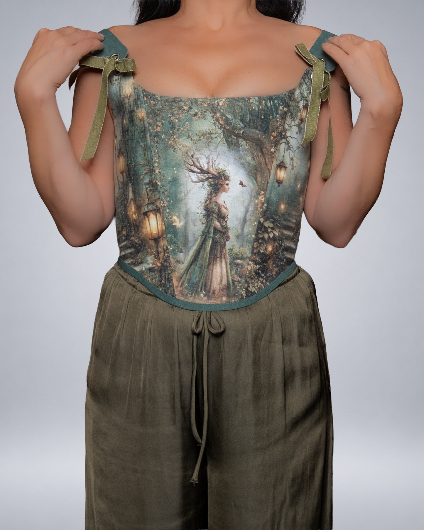 A romantic fantasy linen corset