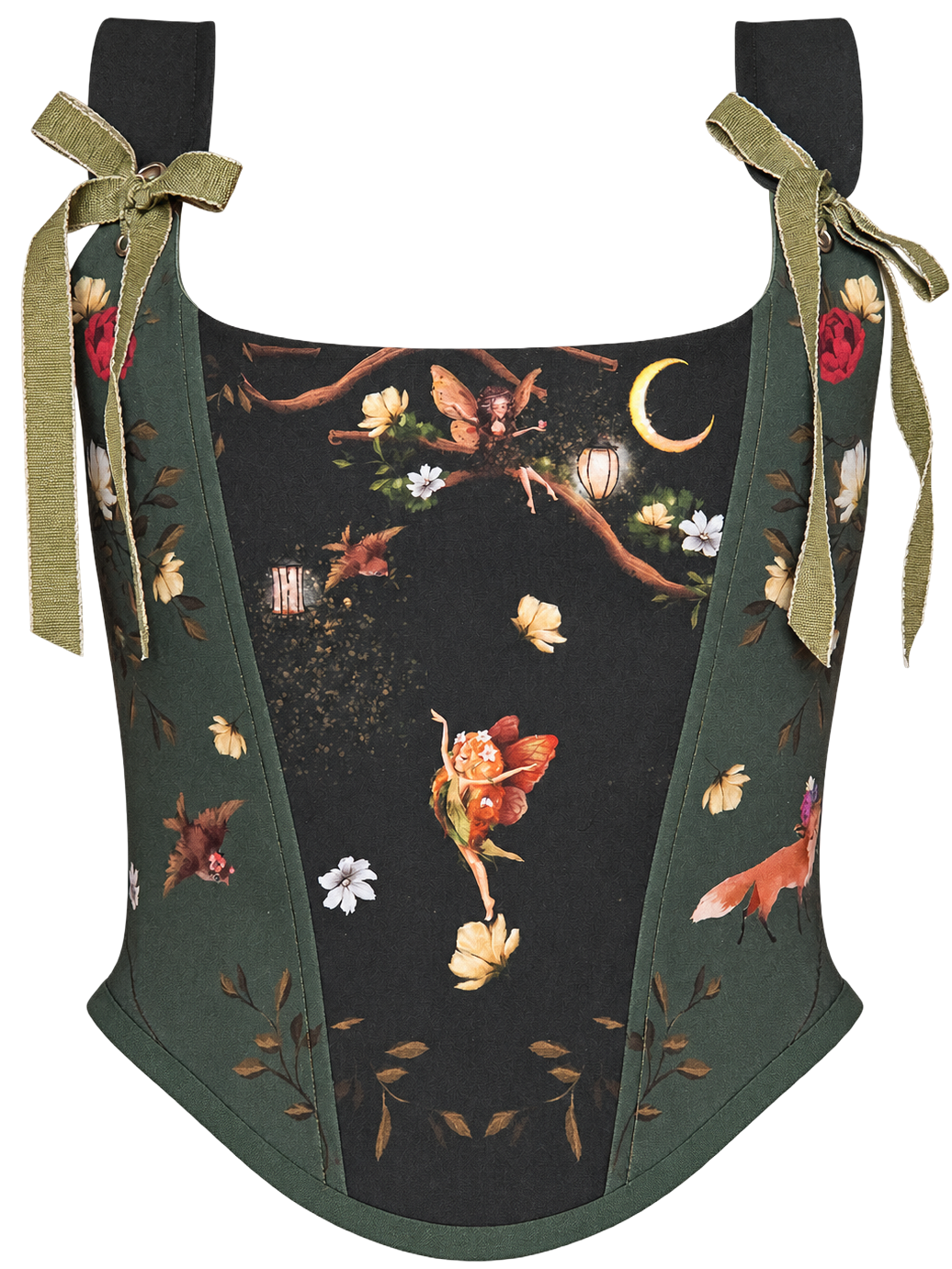 Enchanted Fairy Forest Cotton Corset Top