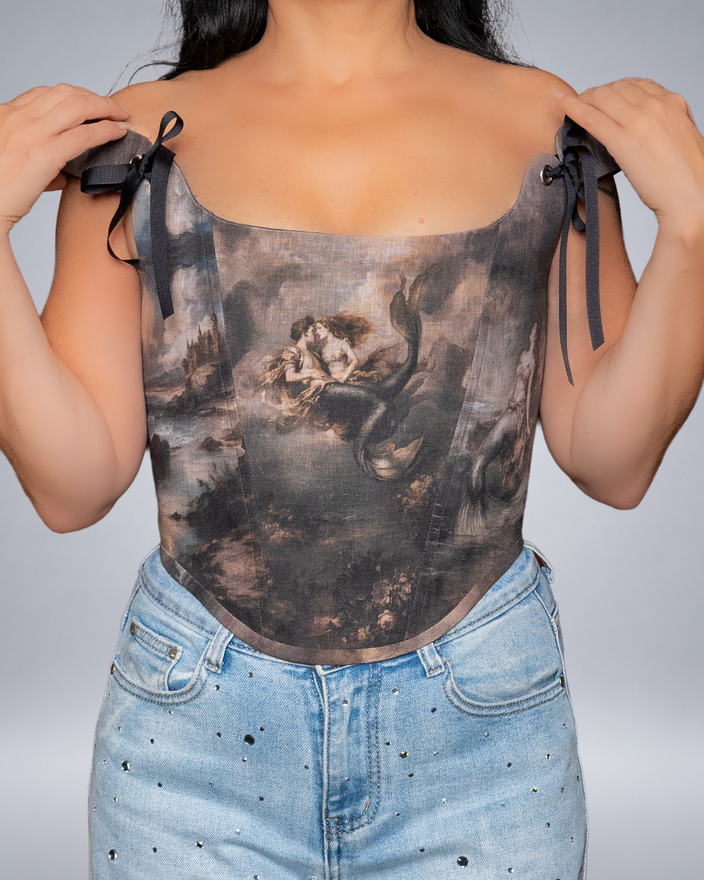 Romantic Mermaid Couple Linen Corset