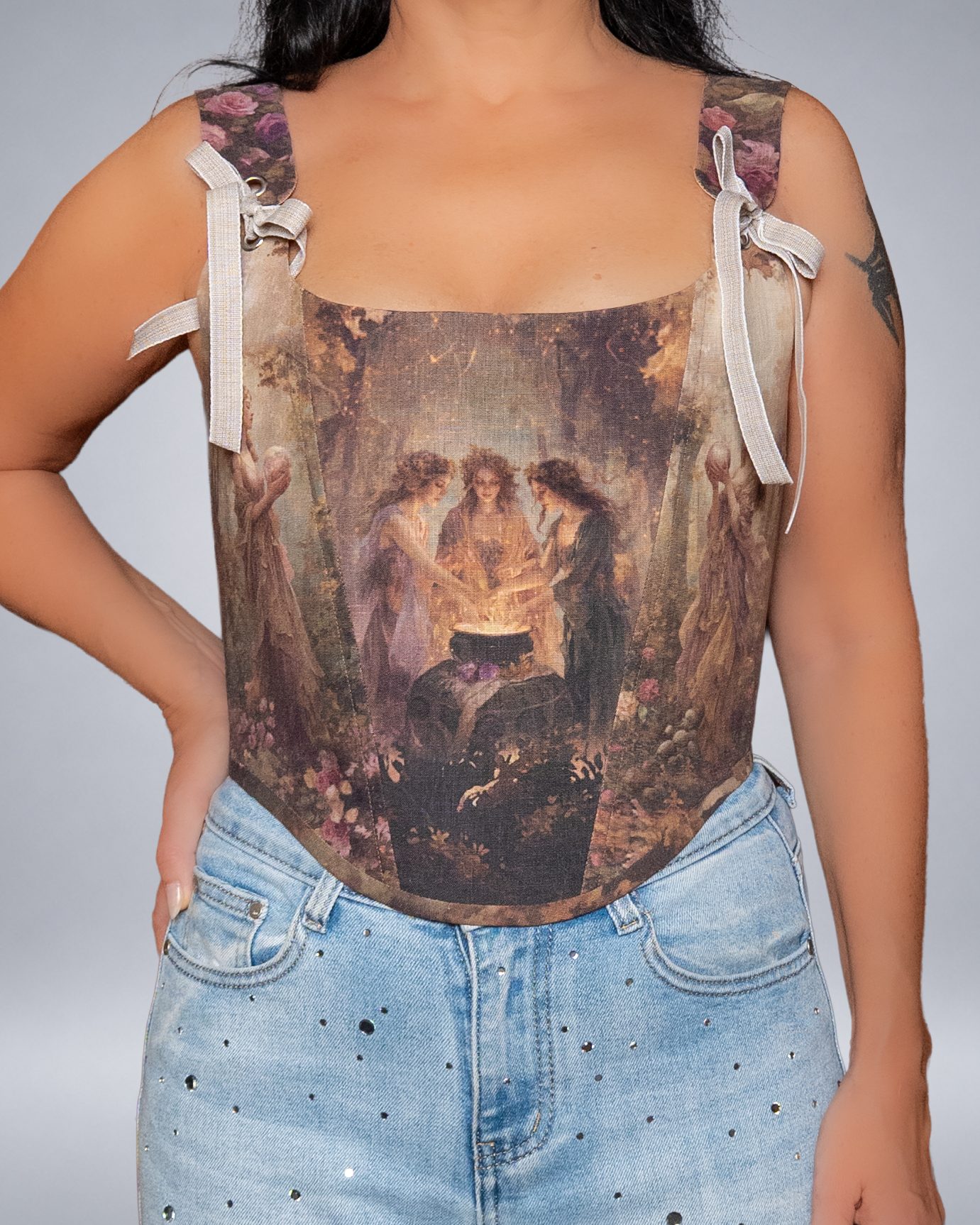Enchanted Three Fairies Linen Corset