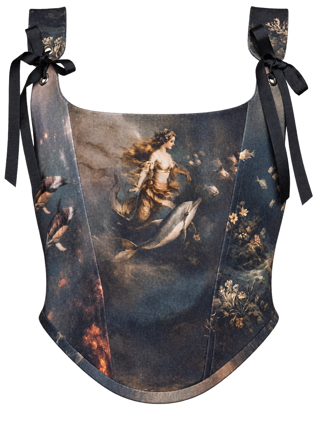Ocean Muse Cotton Corset Top