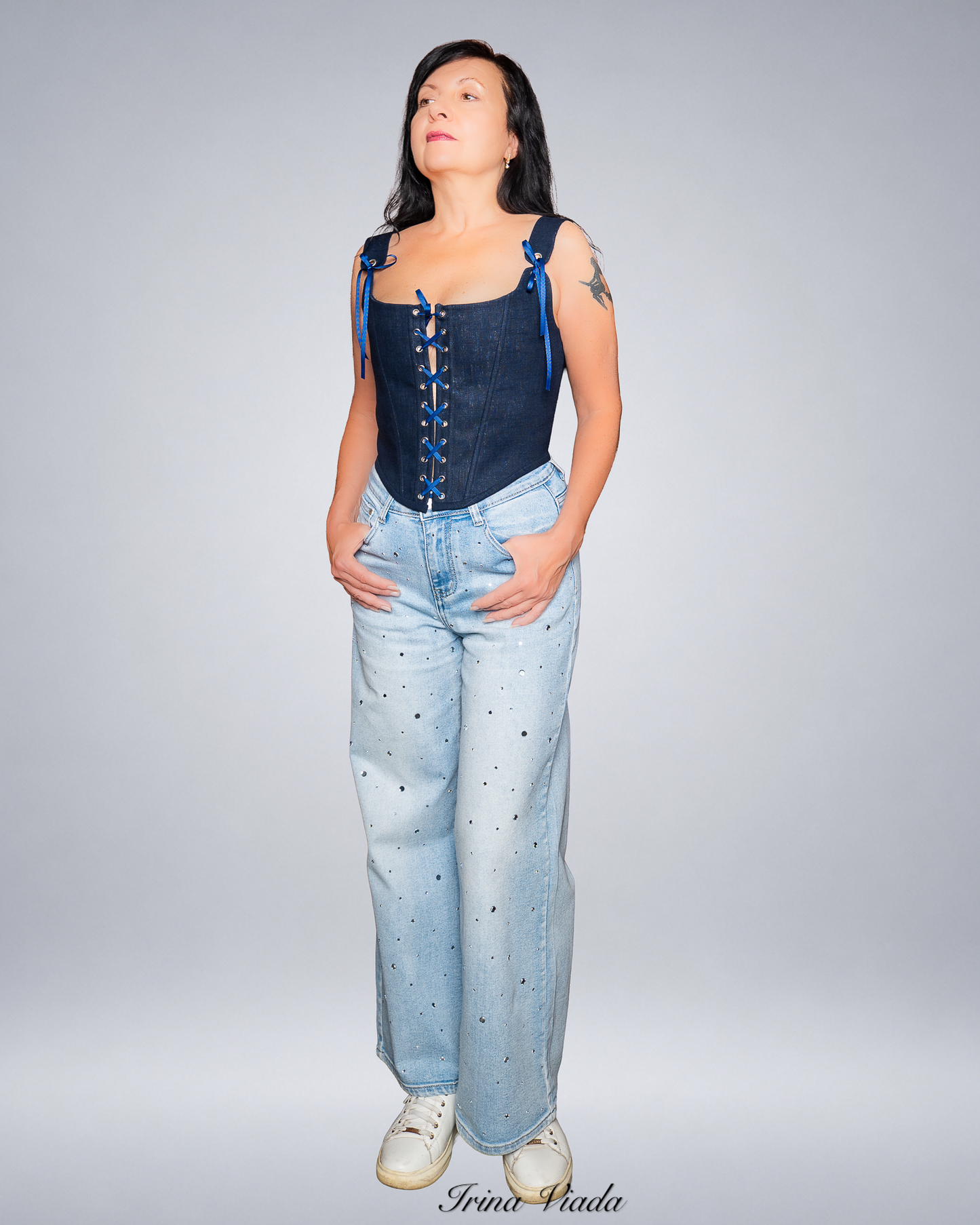 Corset Top Blue