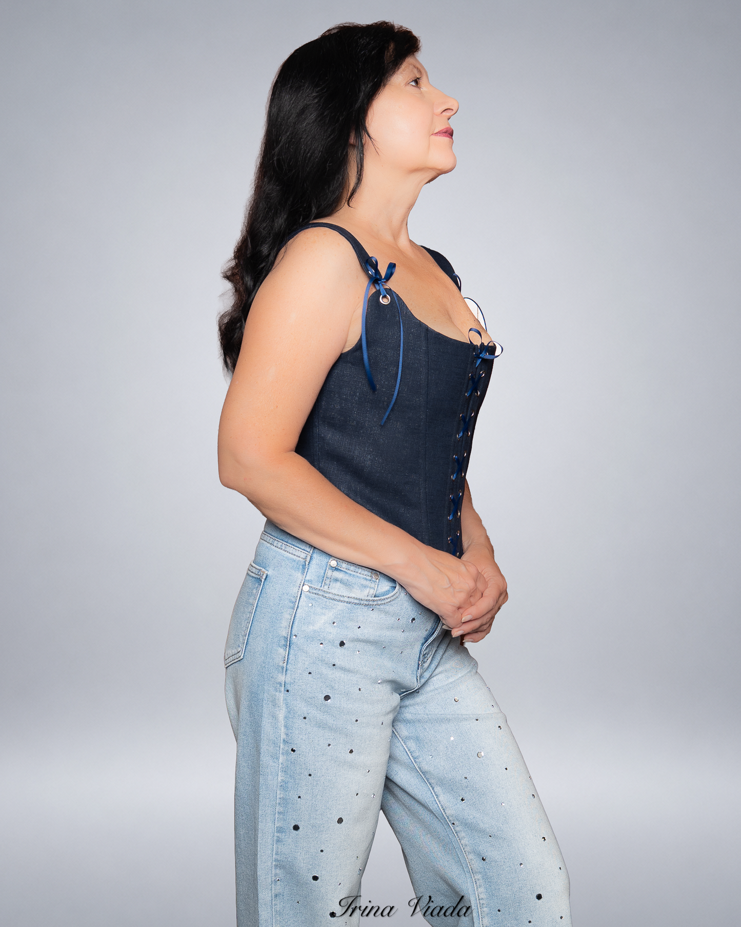 Corset Top Blue