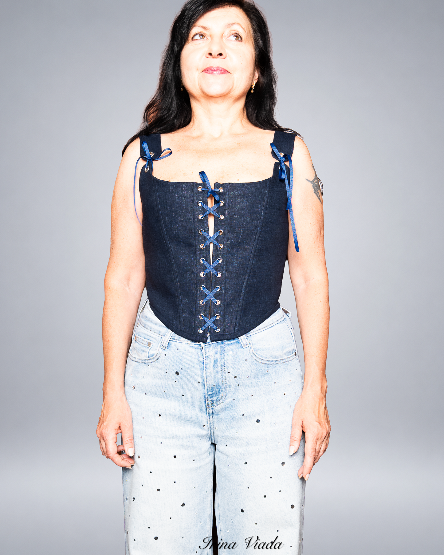 Corset Top Blue