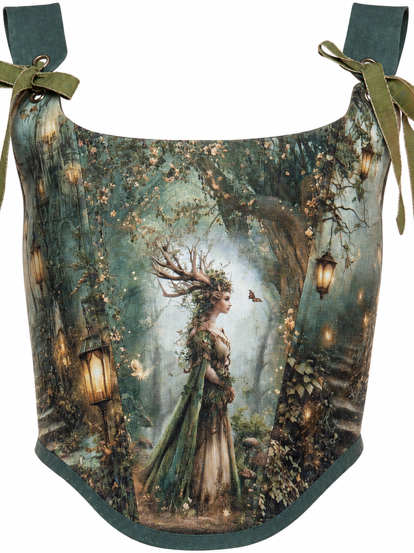 Green Linen Corset