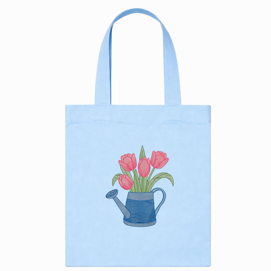 Canvas-Shopper mit Blumenstickerei – Tote Bag mit Gänseblümchen, handgefertigt in Italien